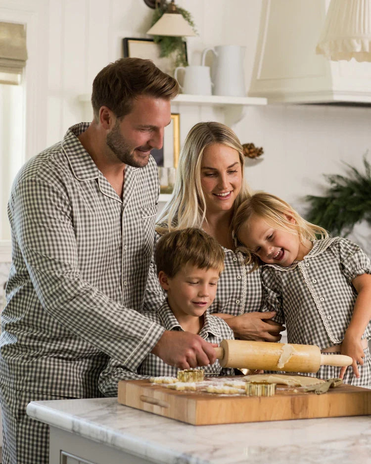 Rylee + Cru Adult Pajama Set, Evergreen Gingham