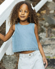 Rylee + Cru Aaron Top, Washed Blue
