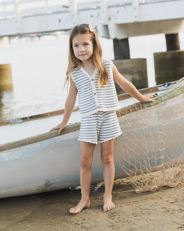 Rylee + Cru Knit Vest Set, Marine Stripe