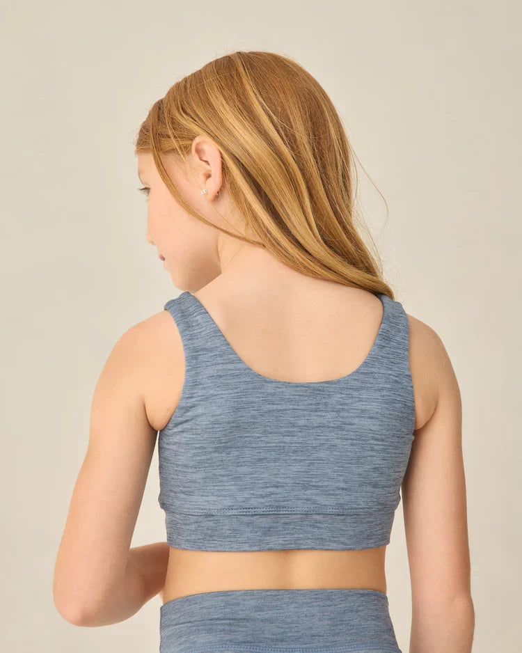 Rylee + Cru Basic Legging and Tank Set, Heathered Marine