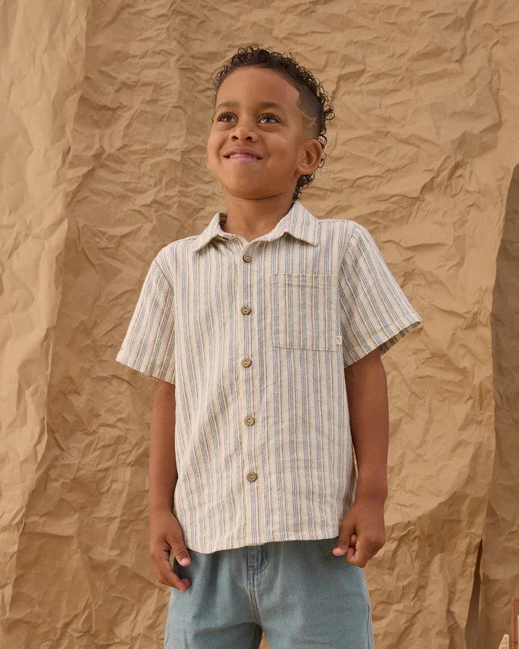 Rylee + Cru Collared Short Sleeve Shirt, Nautical Stripe