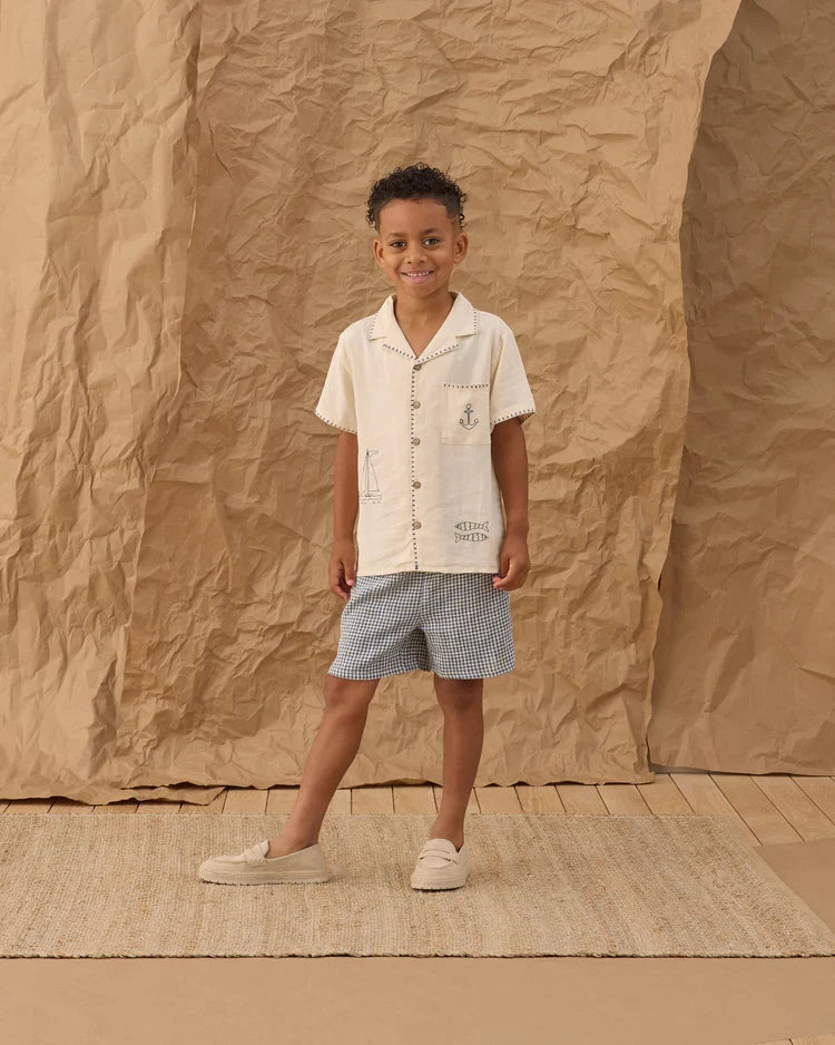 Rylee + Cru Lapel Collar Shirt, Sailor