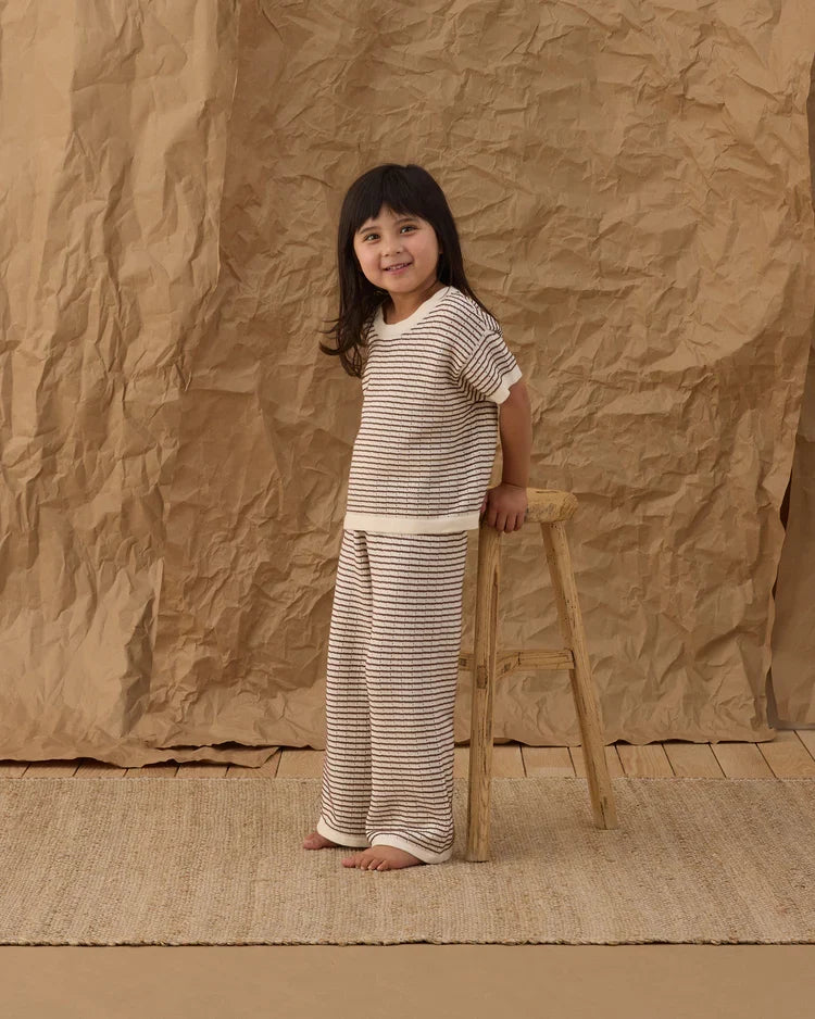 Rylee + Cru Knit Set, Chocolate Stripe