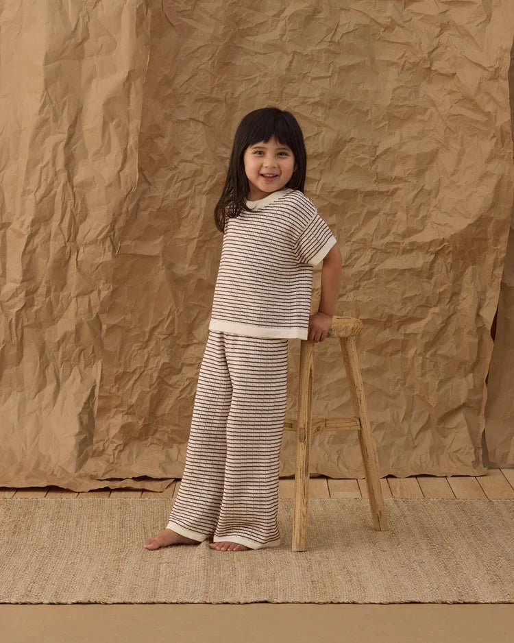 Rylee + Cru Knit Set, Chocolate Stripe
