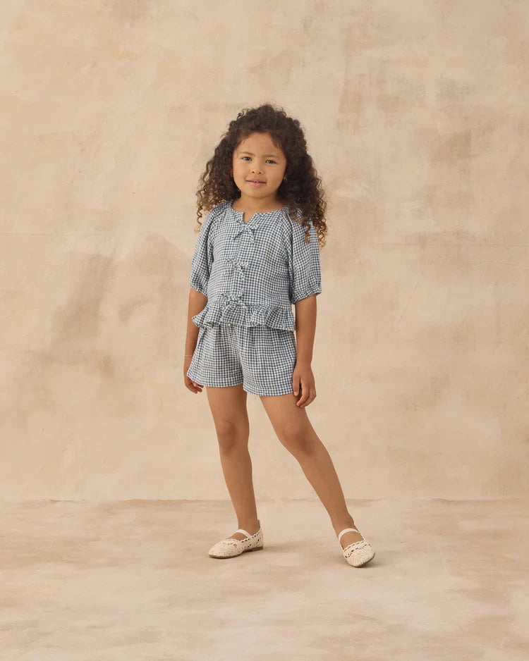 Rylee + Cru Juniper Set, Marine Gingham