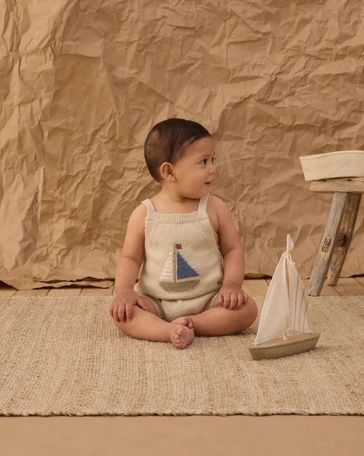 Rylee + Cru Fisher Romper, Sailboat