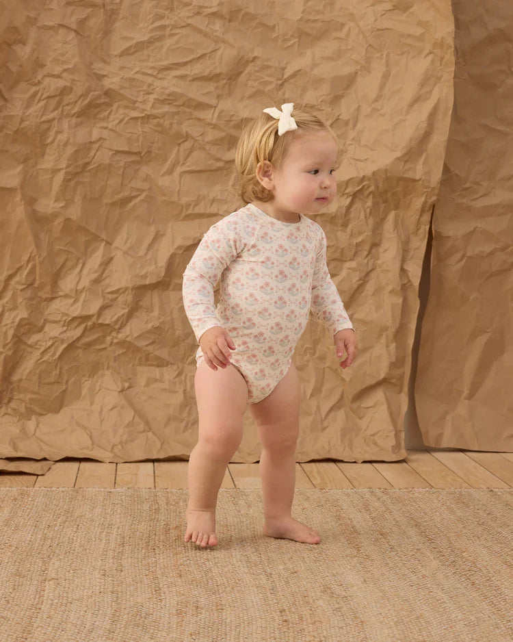 Rylee + Cru Delphine Rashguard One-Piece, Blossom