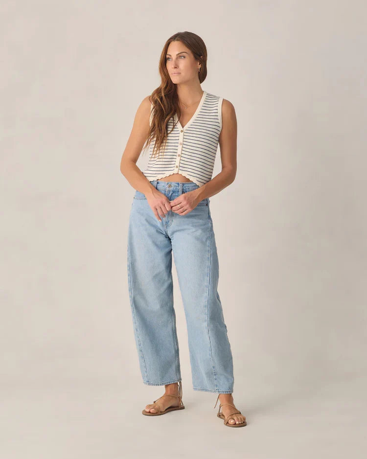 Rylee + Cru Adult Knit Vest, Marine Stripe
