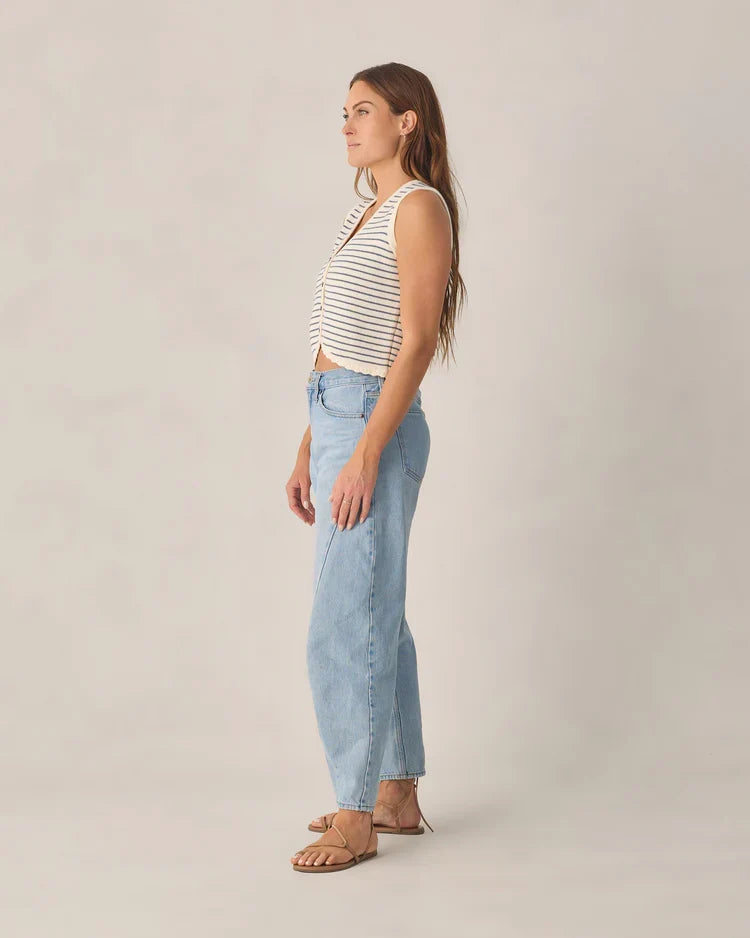 Rylee + Cru Adult Knit Vest, Marine Stripe