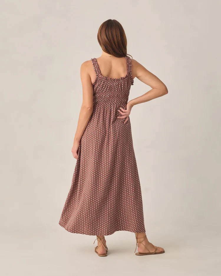Rylee + Cru Adult Jane Dress, Chocolate Polka Dot