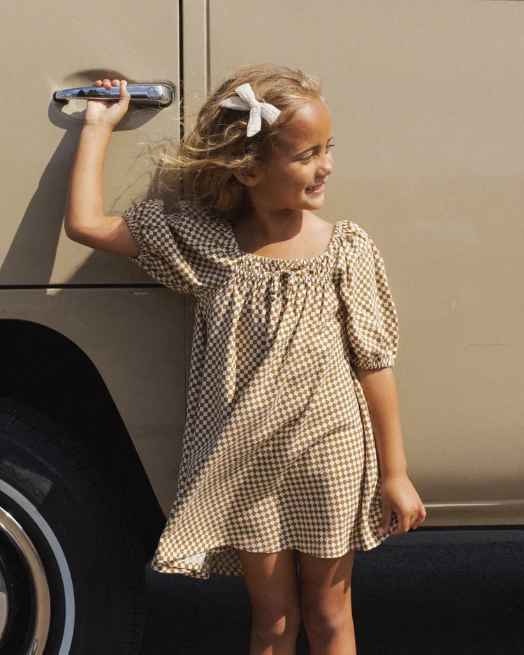 Rylee + Cru Sabrina Mini Dress, Ocre Check