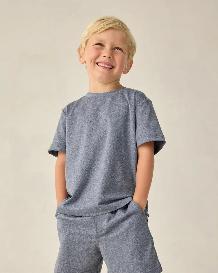 Rylee + Cru Cove Essential Tee, Heathered Marine
