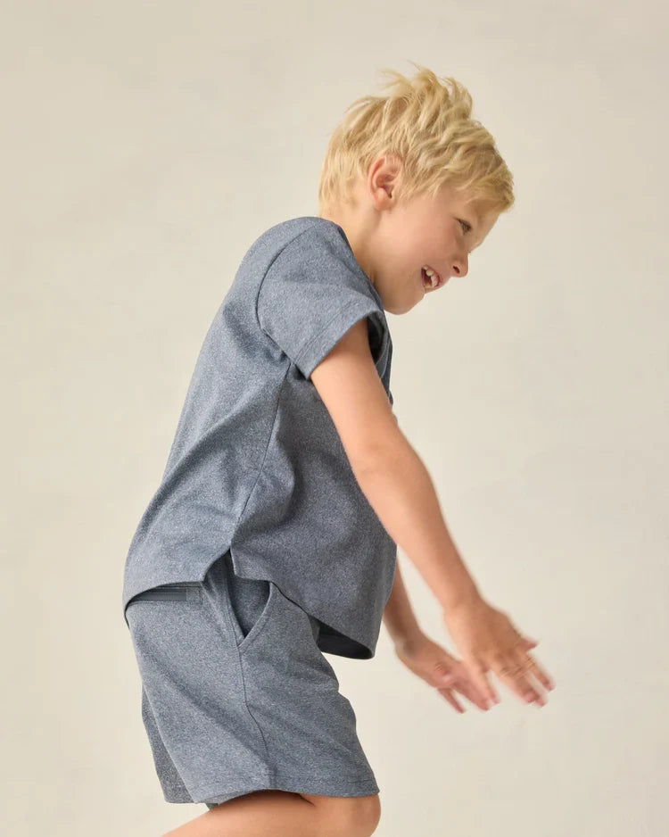 Rylee + Cru Cove Essential Tee, Heathered Marine