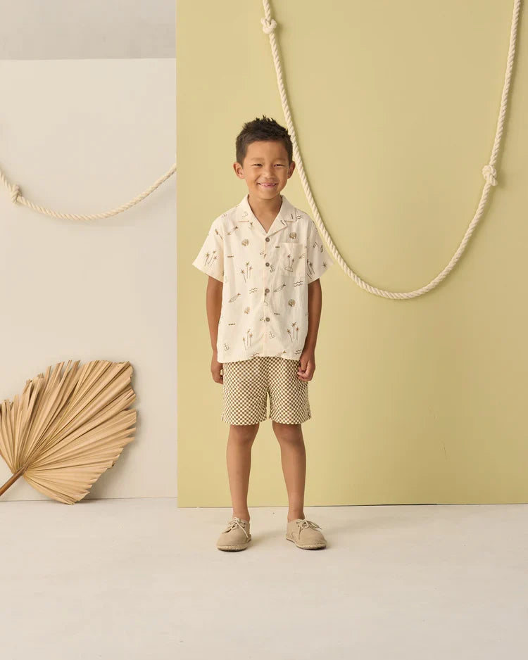 Rylee + Cru Boardshort, Ocre Check