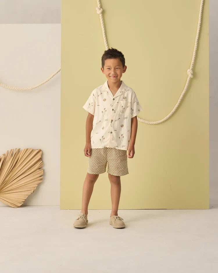 Rylee + Cru Boardshort, Ocre Check