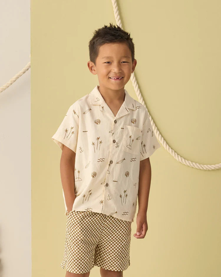 Rylee + Cru Boardshort, Ocre Check