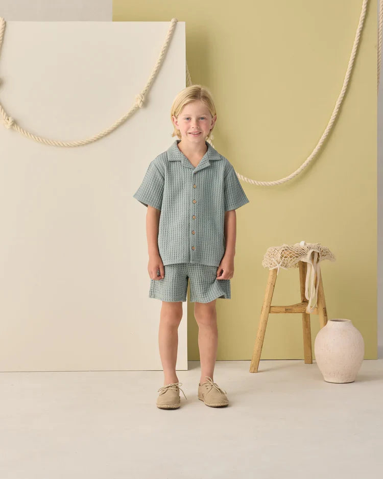Rylee + Cru Lapel Collar Shirt, Sea Green