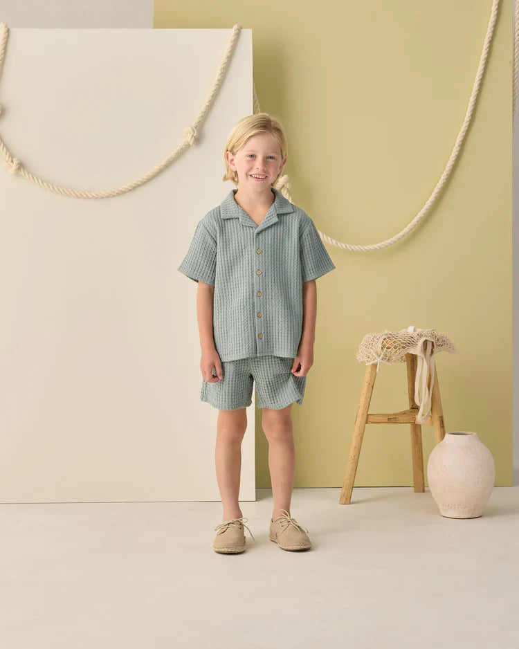 Rylee + Cru Lapel Collar Shirt, Sea Green