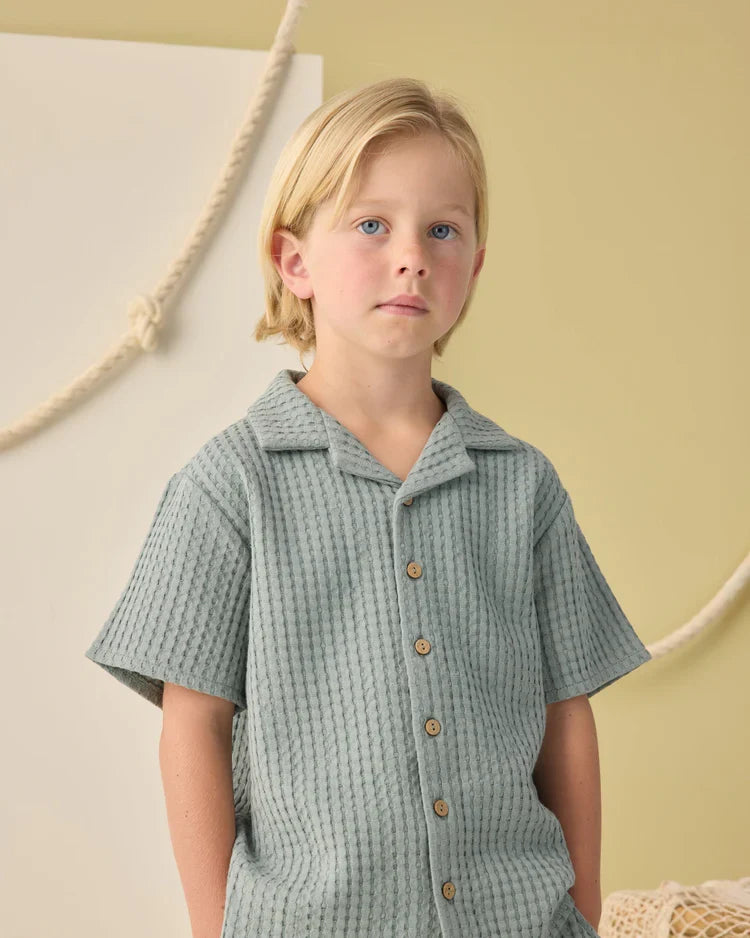 Rylee + Cru Lapel Collar Shirt, Sea Green