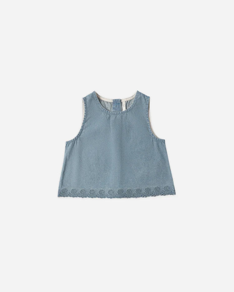 Rylee + Cru Aaron Top, Washed Blue