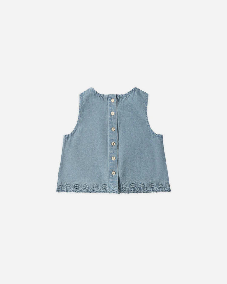 Rylee + Cru Aaron Top, Washed Blue
