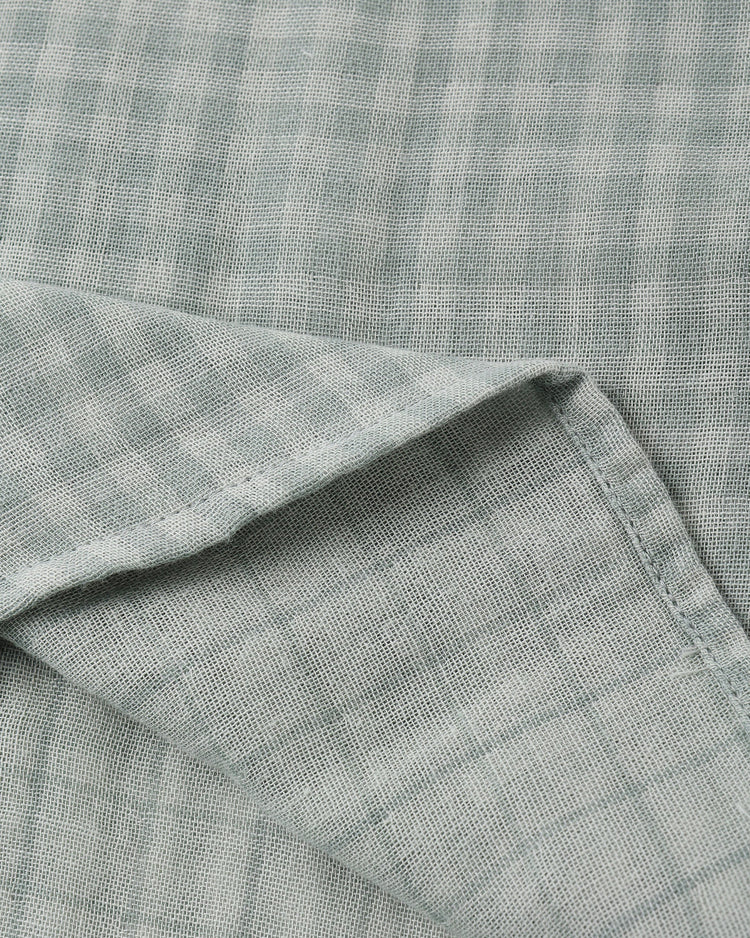 Rylee + Cru Collared Short Sleeve Shirt, Green Gingham