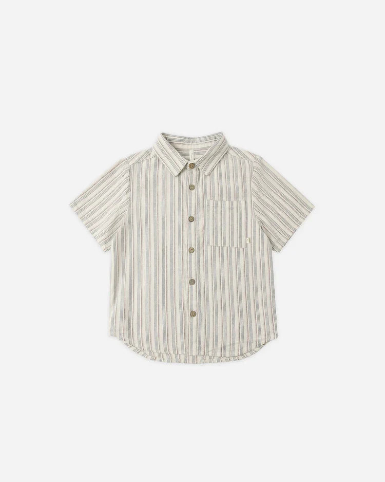 Rylee + Cru Collared Short Sleeve Shirt, Nautical Stripe