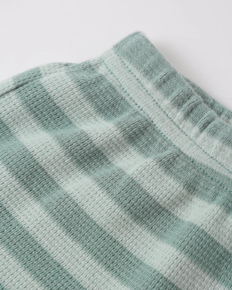 Rylee + Cru Summer Waffle Set, Sea Green Stripe