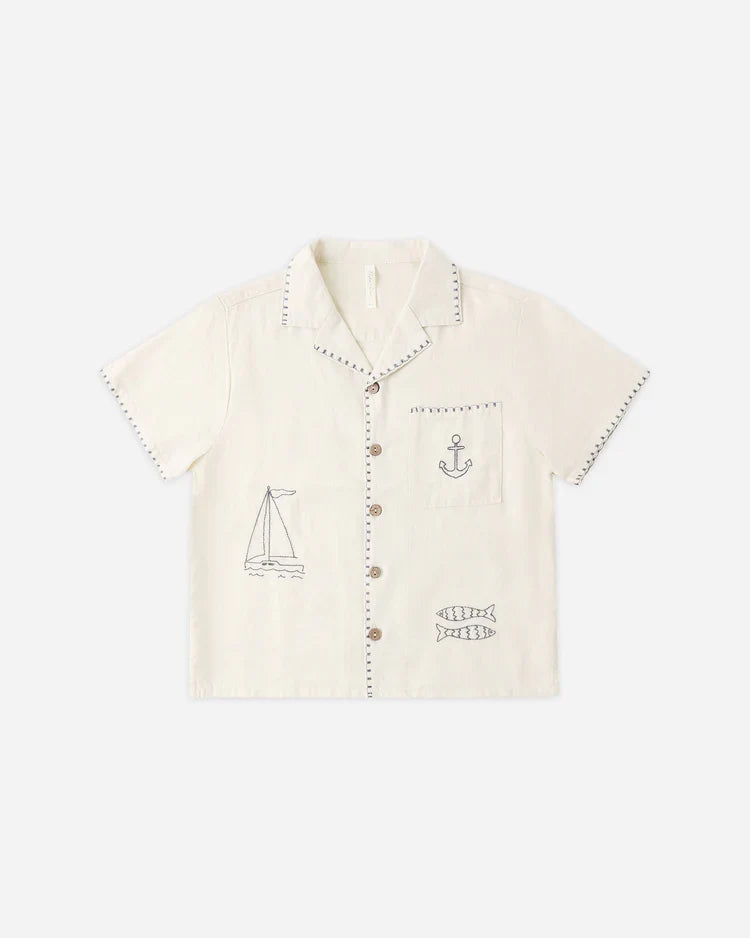 Rylee + Cru Lapel Collar Shirt, Sailor