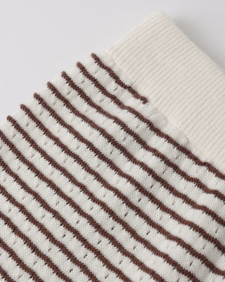 Rylee + Cru Knit Set, Chocolate Stripe