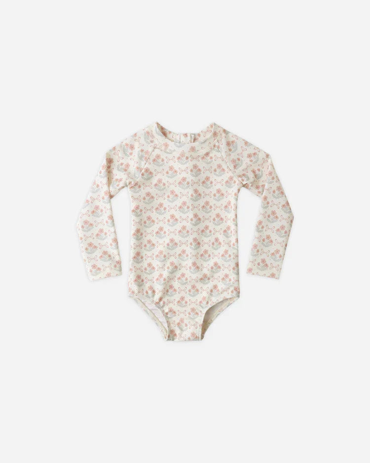 Rylee + Cru Delphine Rashguard One-Piece, Blossom