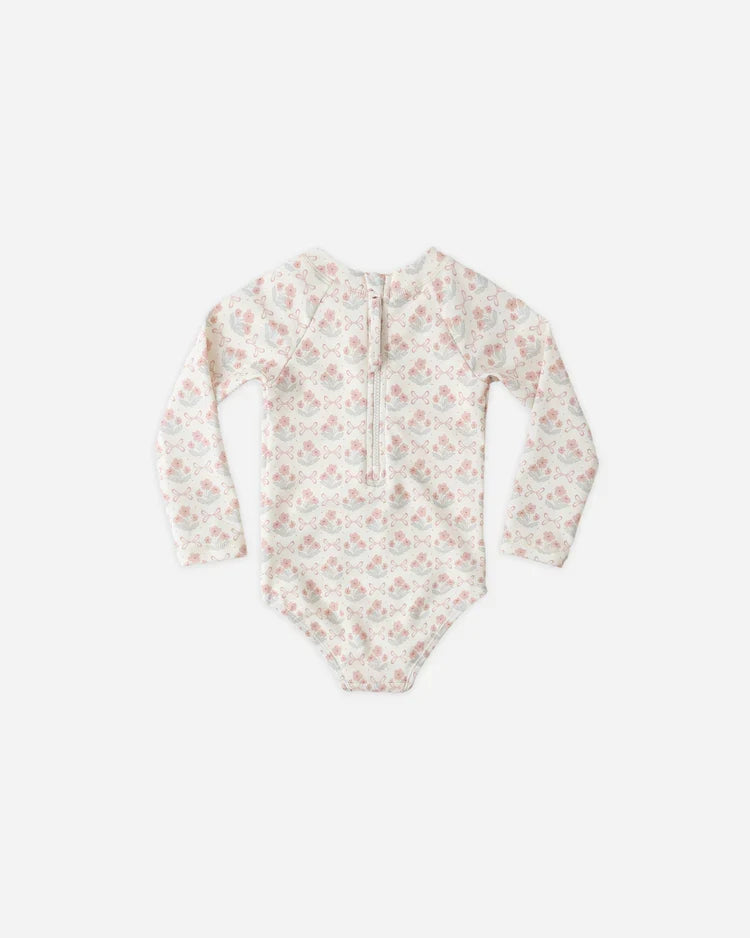 Rylee + Cru Delphine Rashguard One-Piece, Blossom