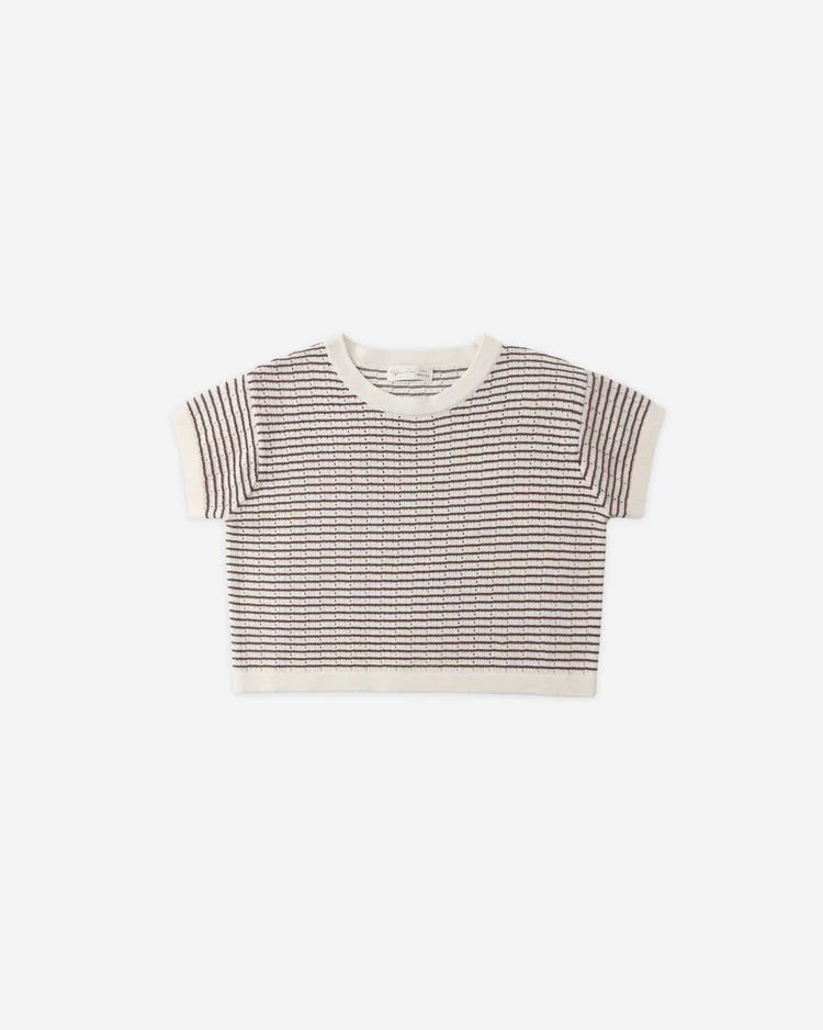 Rylee + Cru Knit Set, Chocolate Stripe