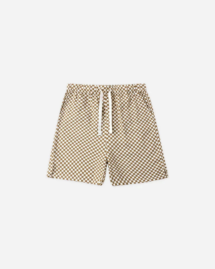 Rylee + Cru Perry Short, Ocre Check