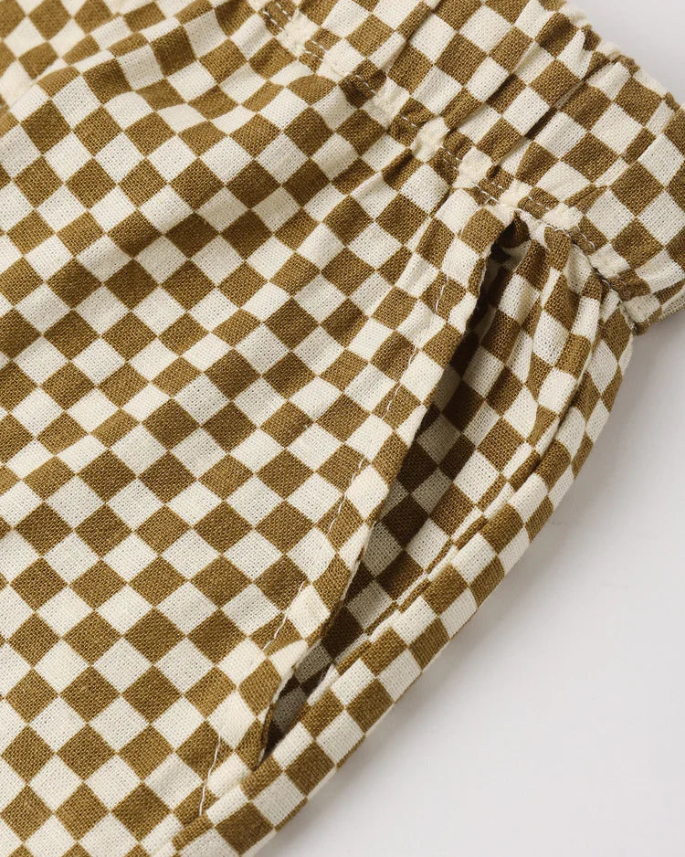 Rylee + Cru Perry Short, Ocre Check