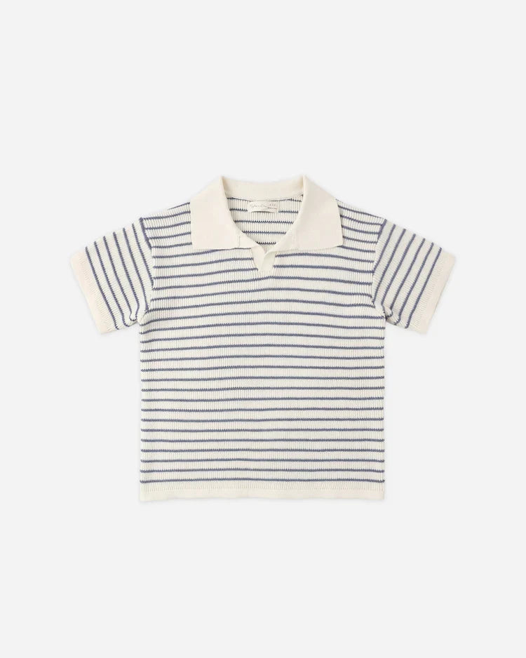 Rylee + Cru Chandler Knit Polo, Marine Stripe