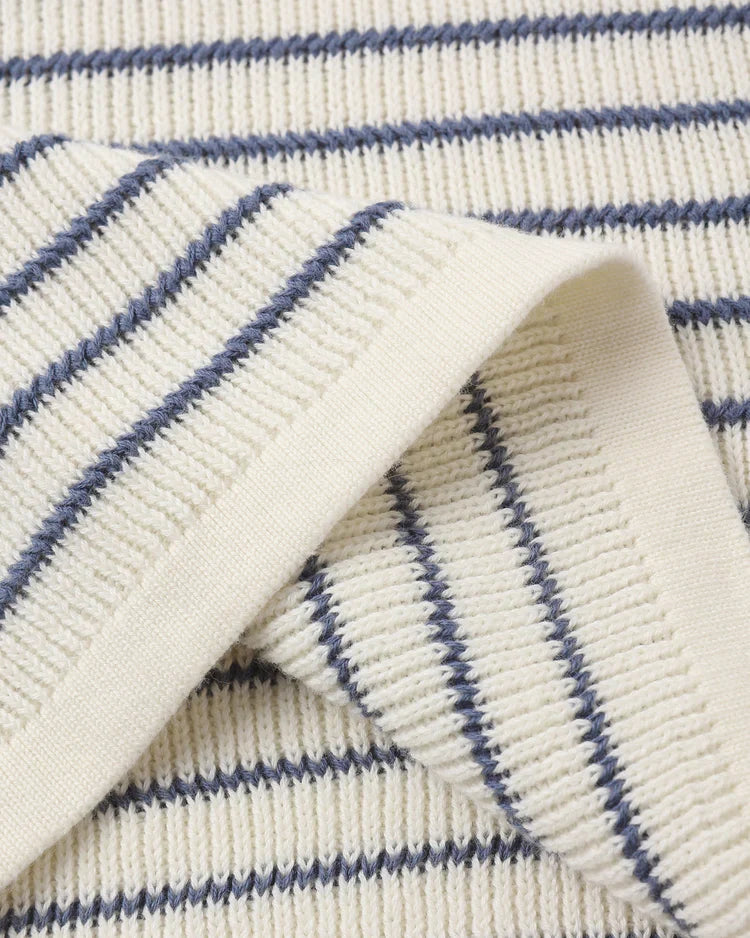 Rylee + Cru Chandler Knit Polo, Marine Stripe