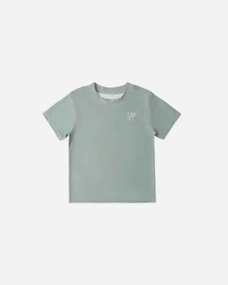 Rylee + Cru Short Sleeve Rashguard, Sea Green
