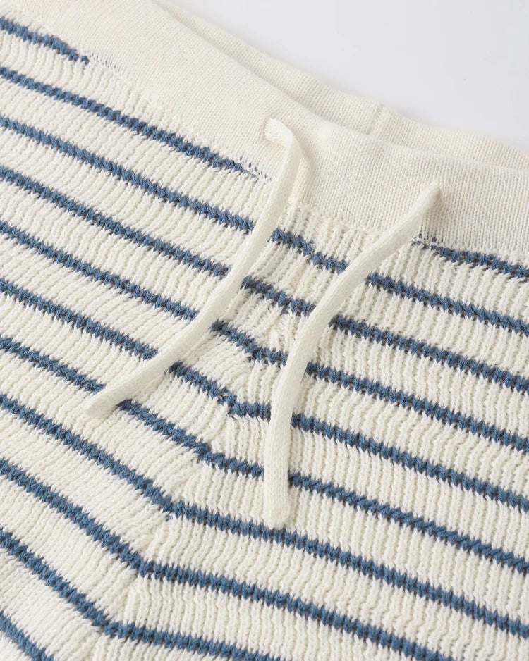 Rylee + Cru Knit Vest Set, Marine Stripe