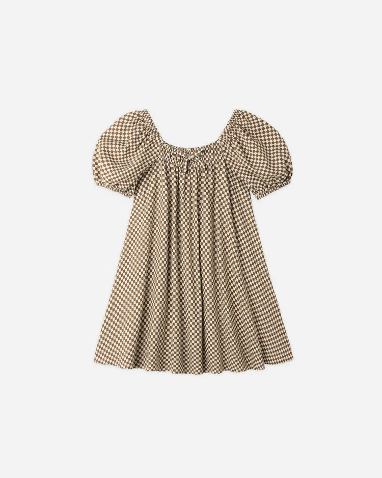 Rylee + Cru Sabrina Mini Dress, Ocre Check