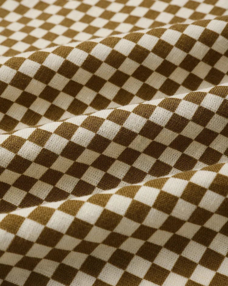 Rylee + Cru Sabrina Mini Dress, Ocre Check
