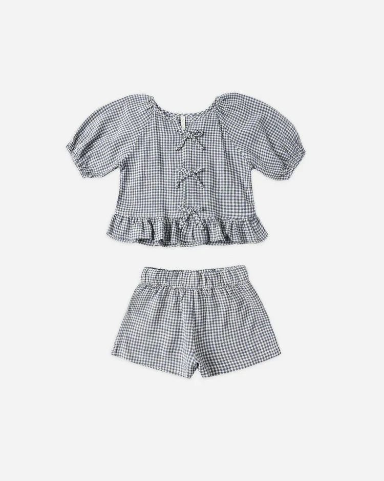 Rylee + Cru Juniper Set, Marine Gingham