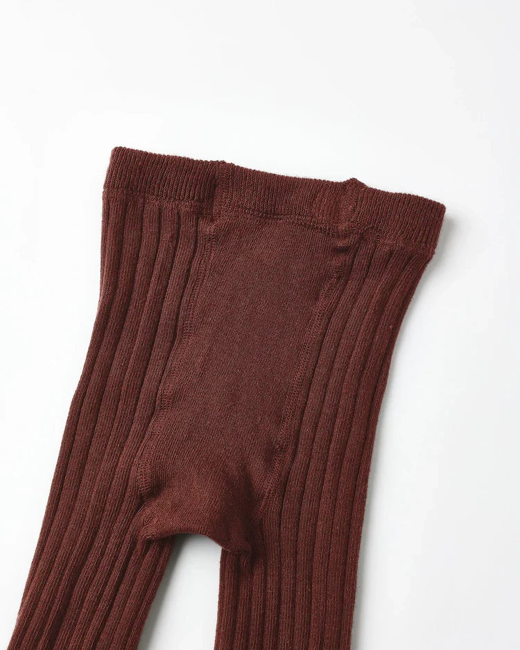 Rylee + Cru Ribbed Tights, Brown