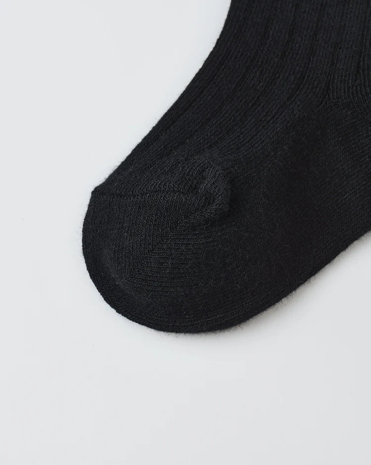 Rylee + Cru Ribbed Socks, Black and Antique, 2 Pack