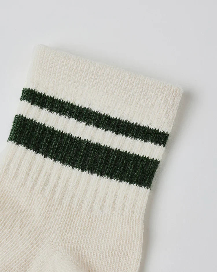 Rylee + Cru Stripe Socks, Brown and Green, 2 Pack