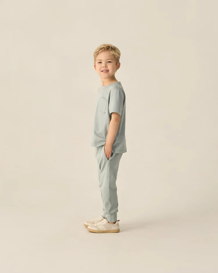 Rylee + Cru Cove Essential Pocket Tee, Heathered Sea Green
