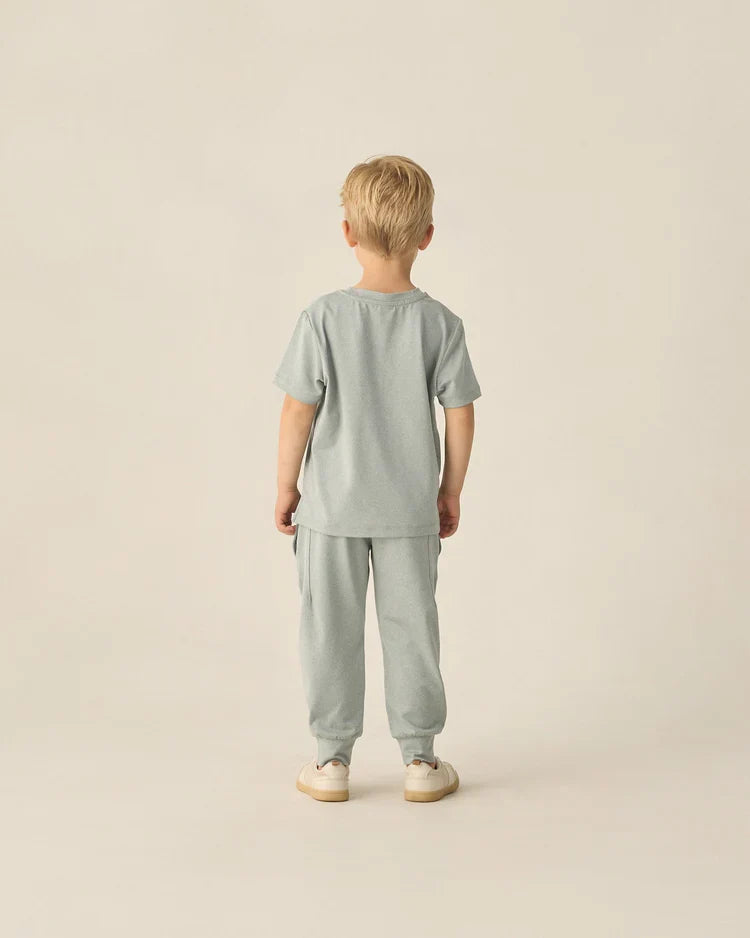 Rylee + Cru Cove Essential Pocket Tee, Heathered Sea Green