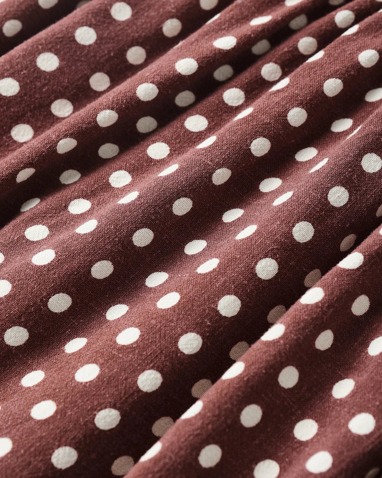 Rylee + Cru Adult Jane Dress, Chocolate Polka Dot