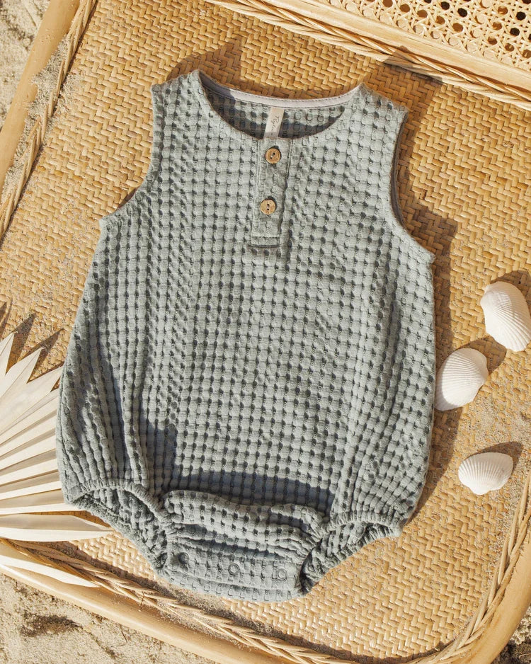 Rylee + Cru Beau Romper, Sea Green