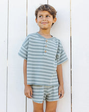 Rylee + Cru Summer Waffle Set, Sea Green Stripe